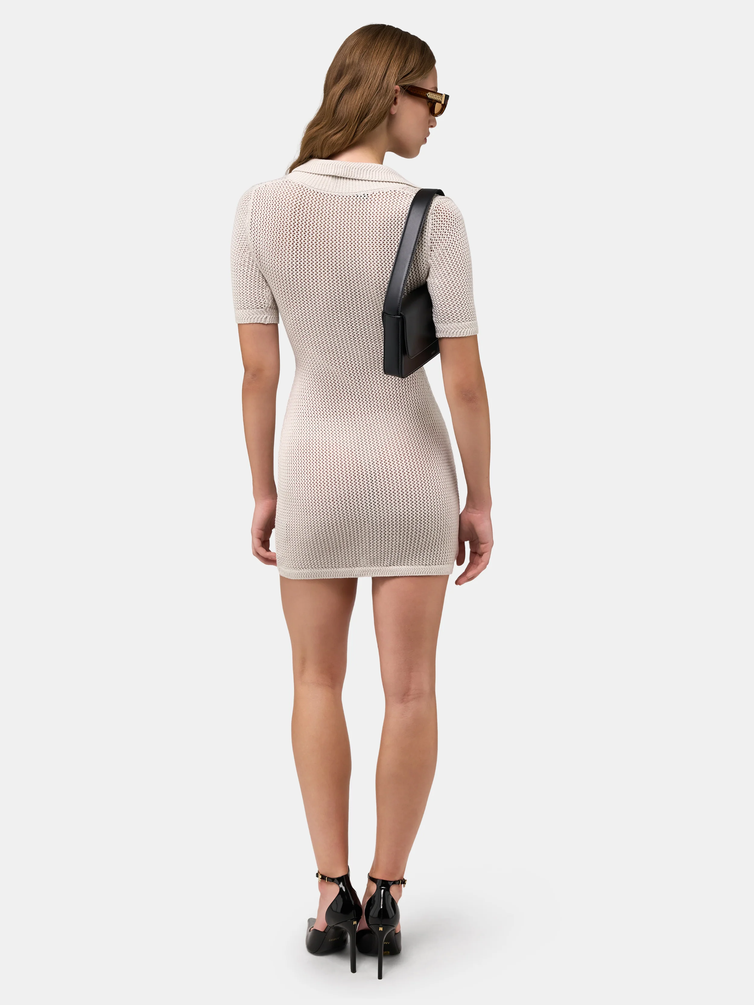 WOMEN - WOMEN'S AMIRI CROCHET MINI DRESS - Alabaster - Image 3