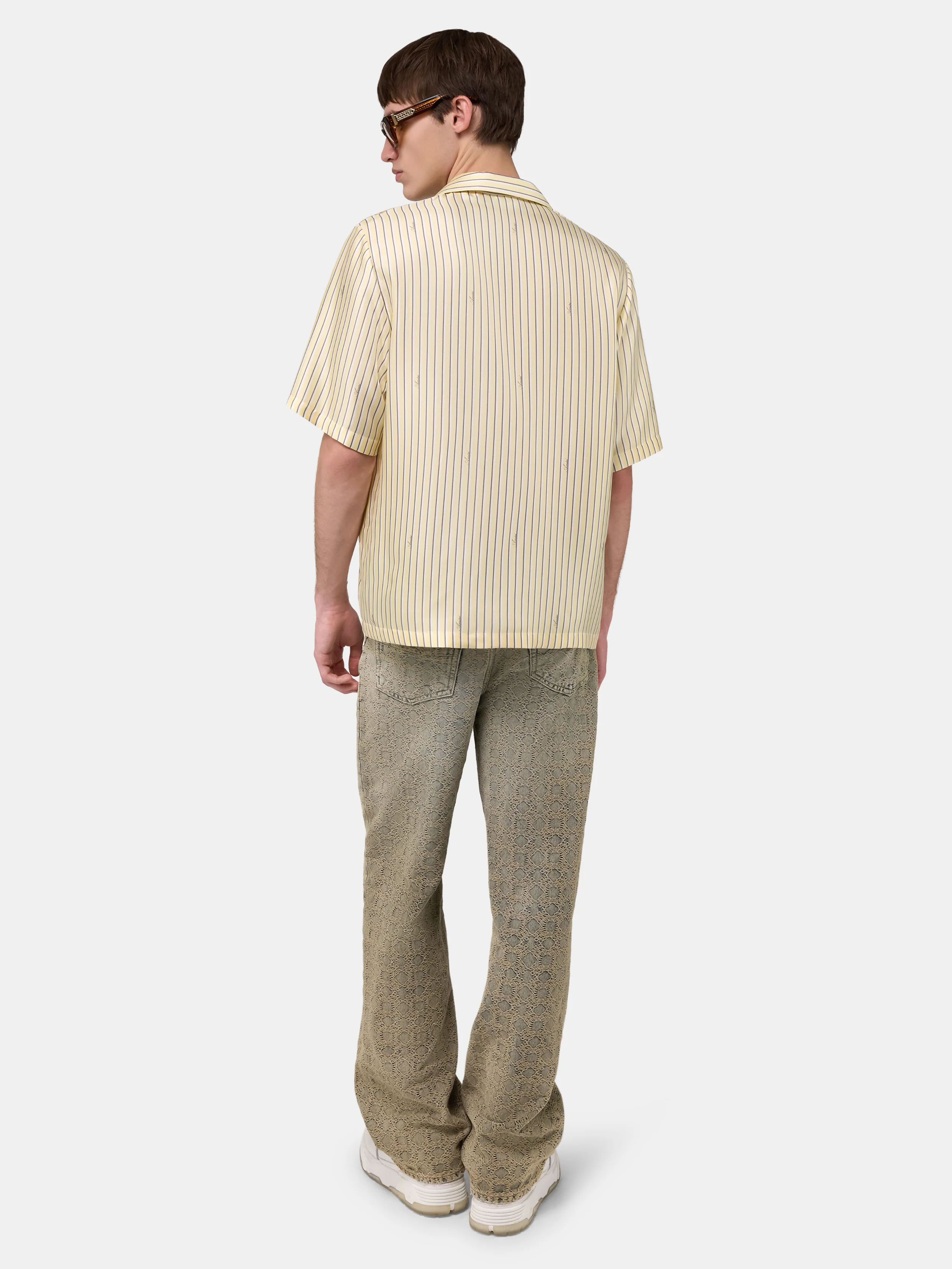 AMIRI SCRIPT BOWLING SHIRT - Sherbet Yellow - Image 4