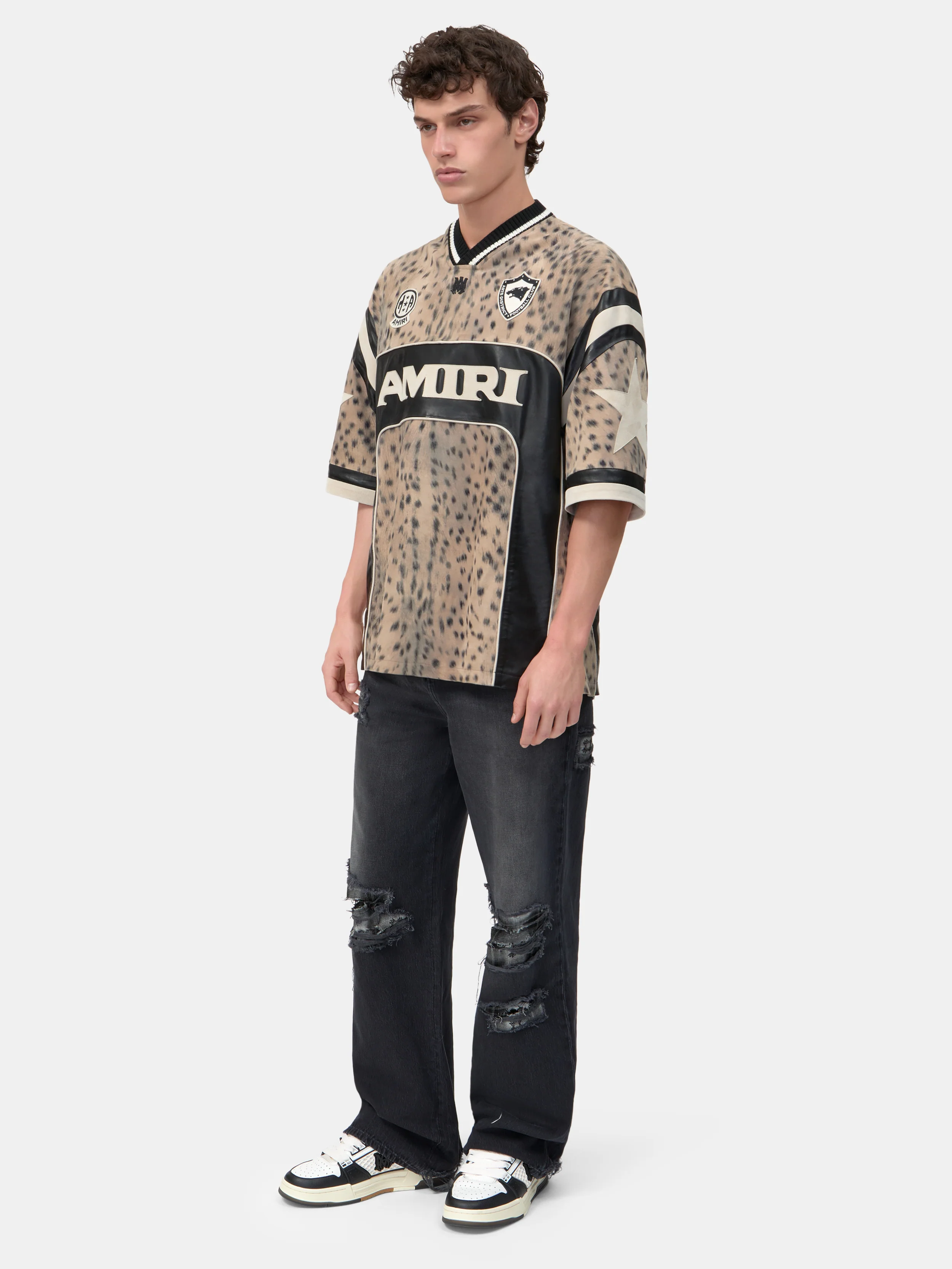 AMIRI SPORT LEATHER JERSEY - Dark Brown - Image 3