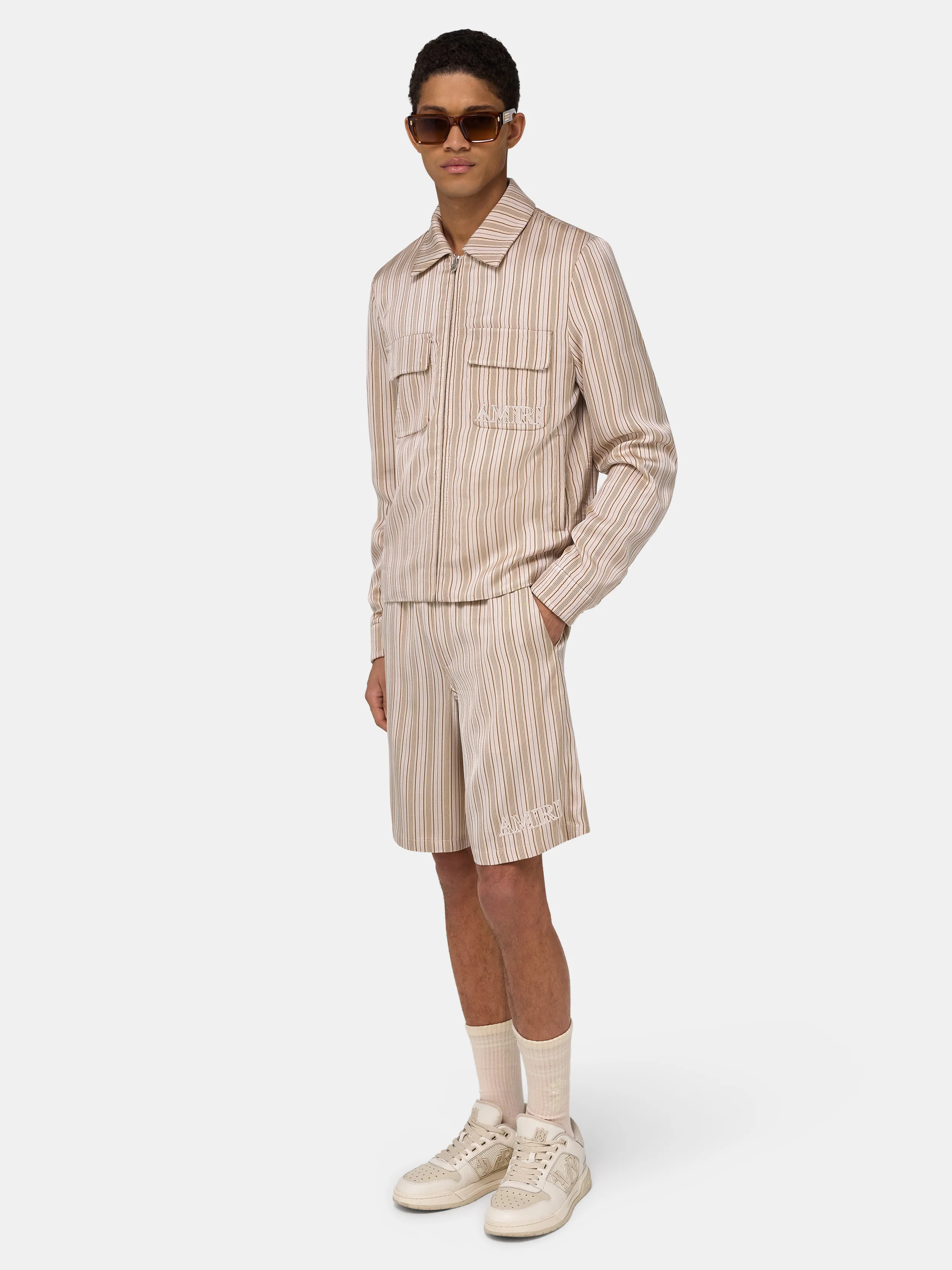AMIRI STRIPED BLOUSON - Alabaster - Image 3
