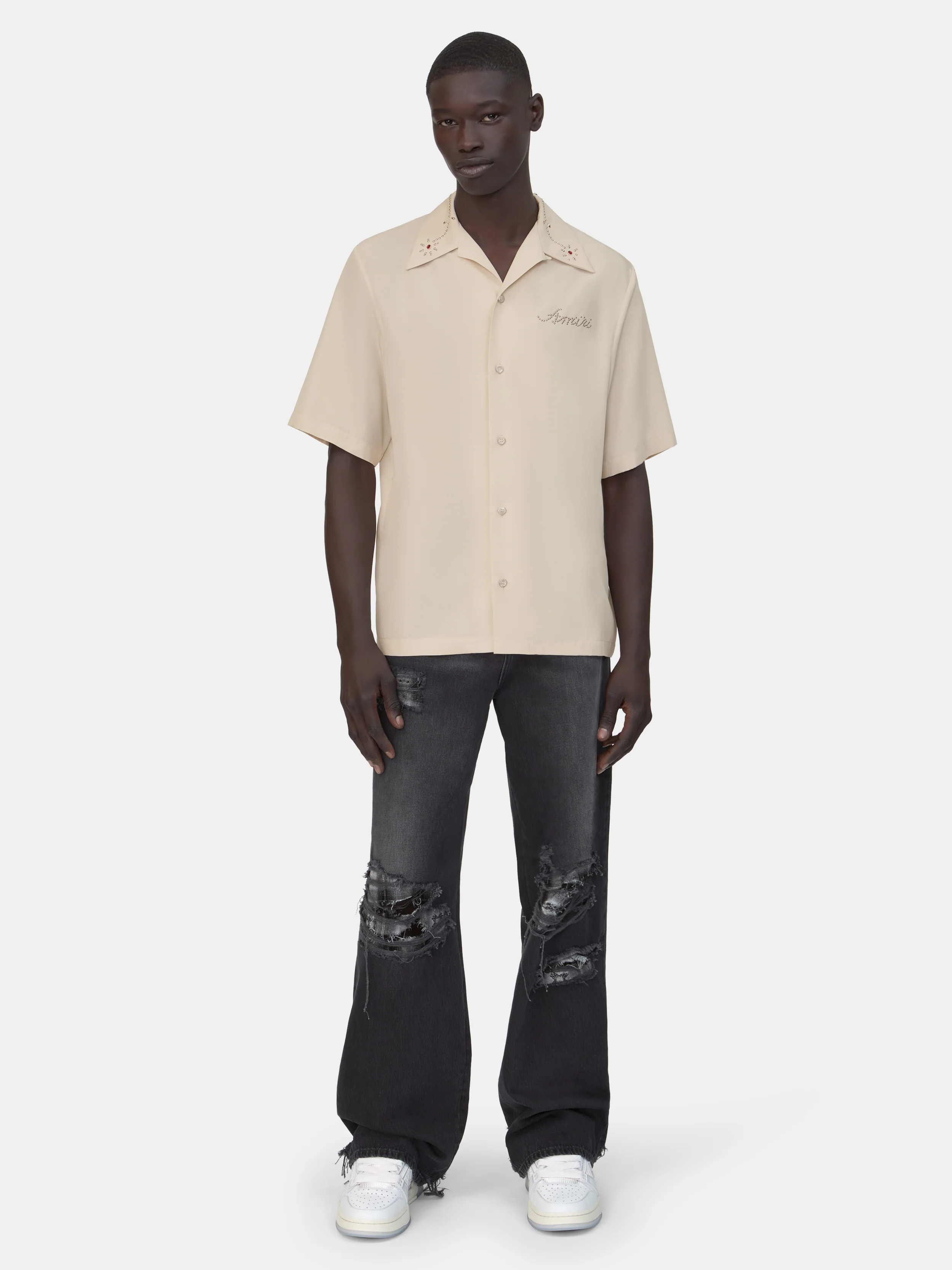 AMIRI STUD CAMP SHIRT - Ivory - Image 2