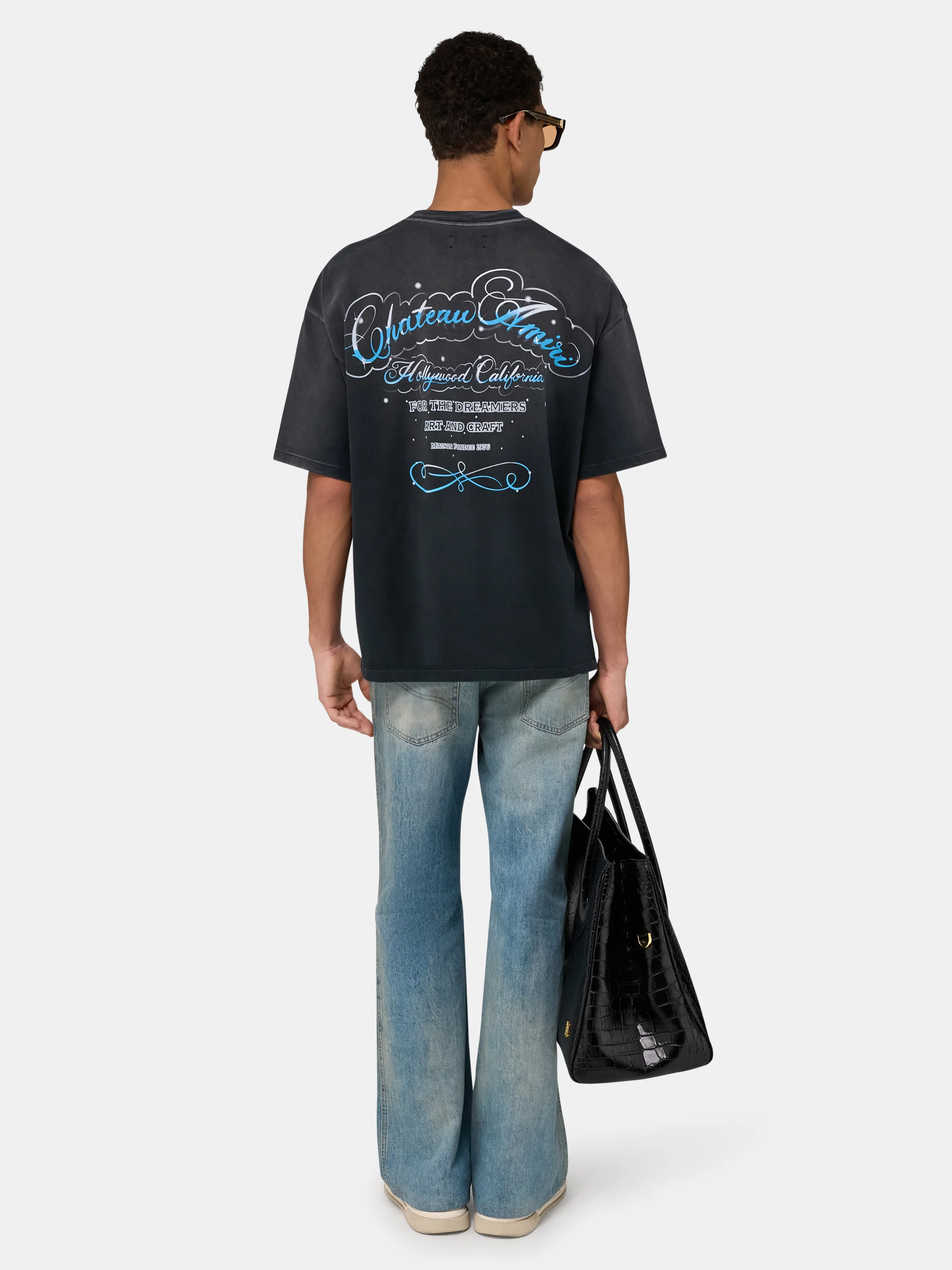CRYSTAL CHATEAU SCRIPT OVERSIZED TEE - Black - Image 4