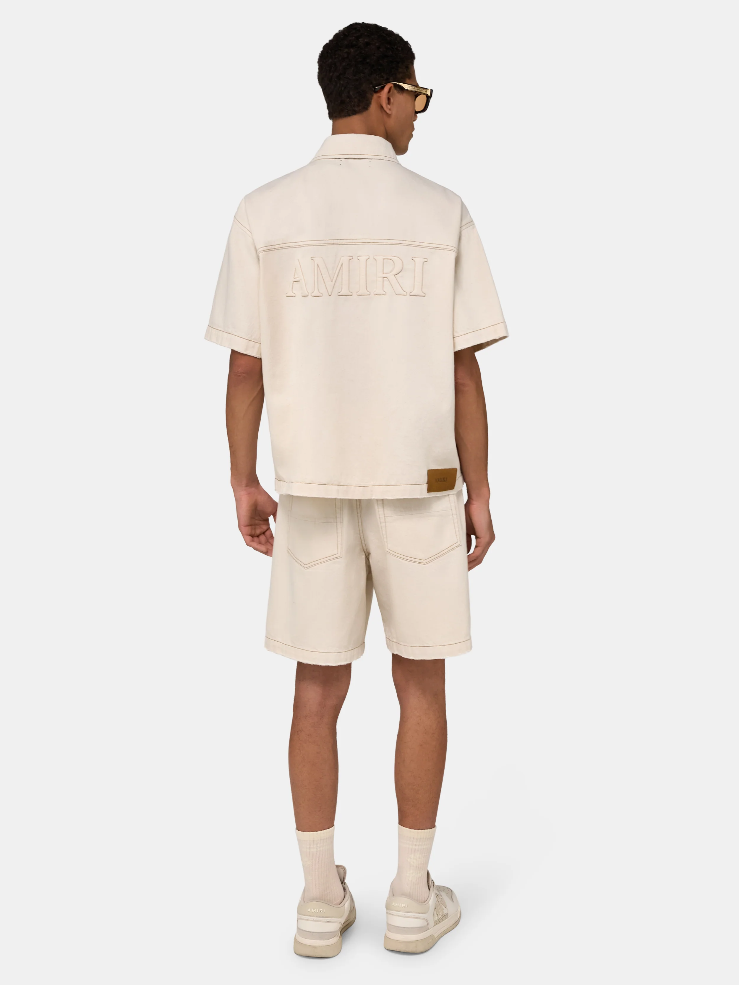 DRAWSTRING DENIM SHORT - Ecru - Image 4