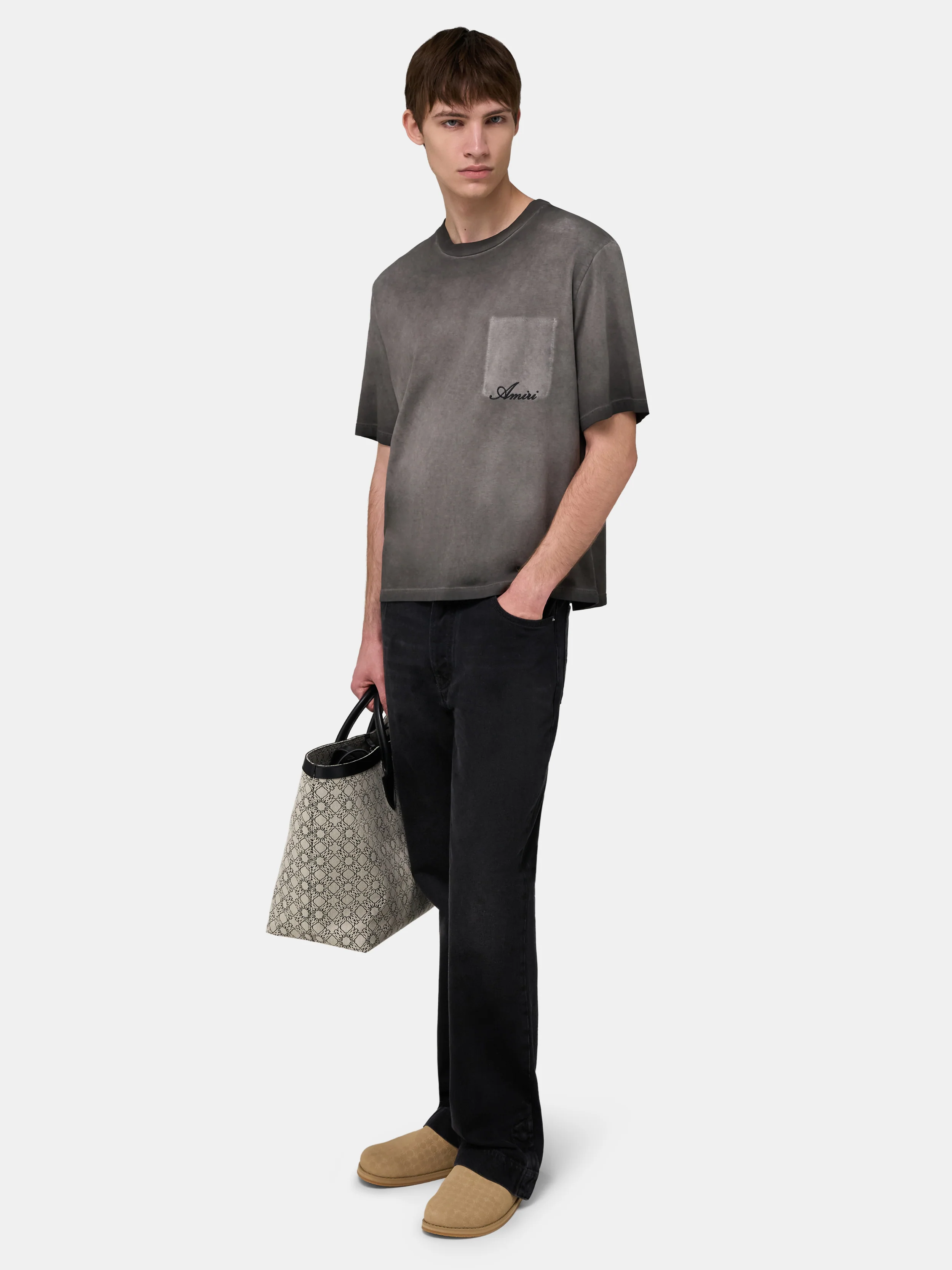FADED POCKET BOX TEE - Black - Image 3