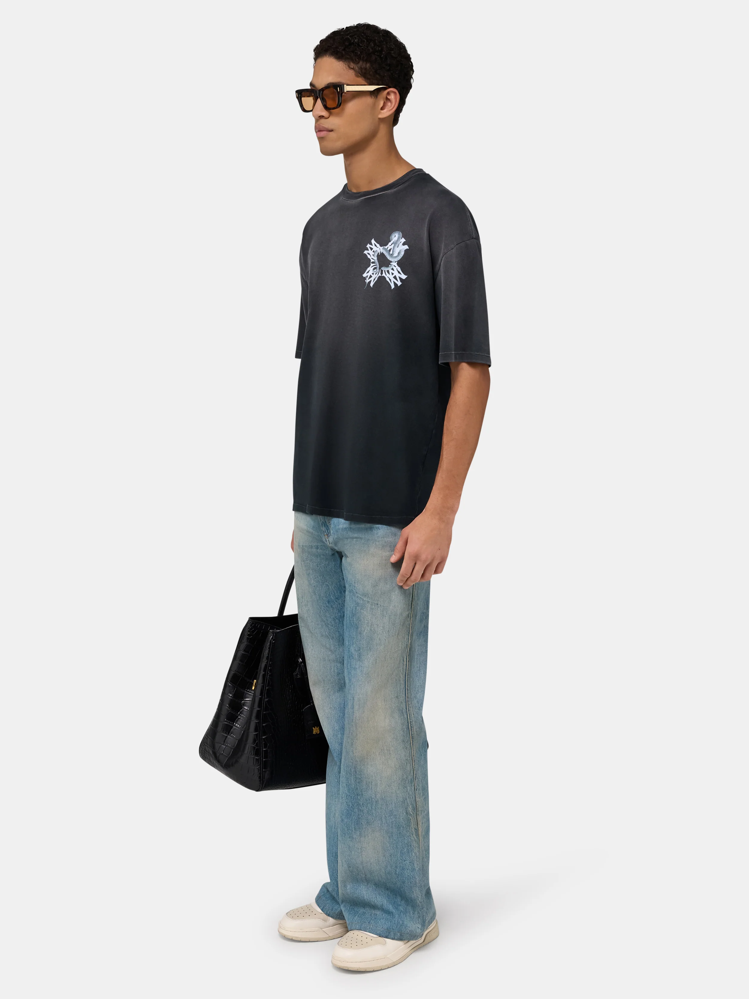 MA QUAD SNAKE OVERSIZED TEE - Black - Image 3