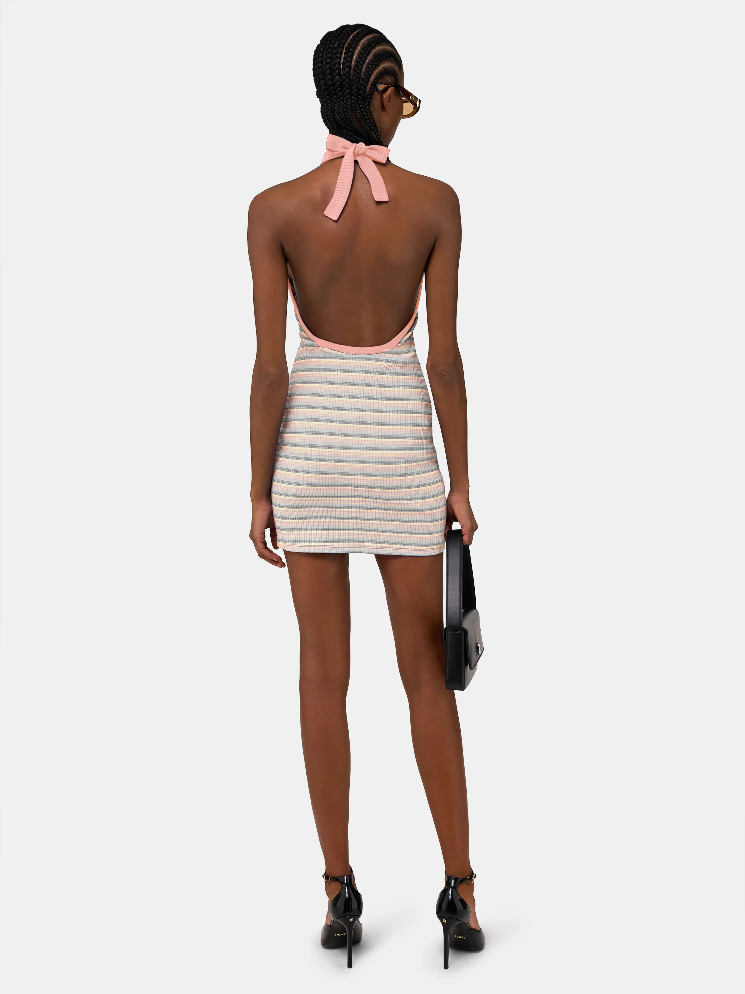 WOMEN - WOMEN'S MA STRIPED HALTER MINI DRESS - Multi - Image 3