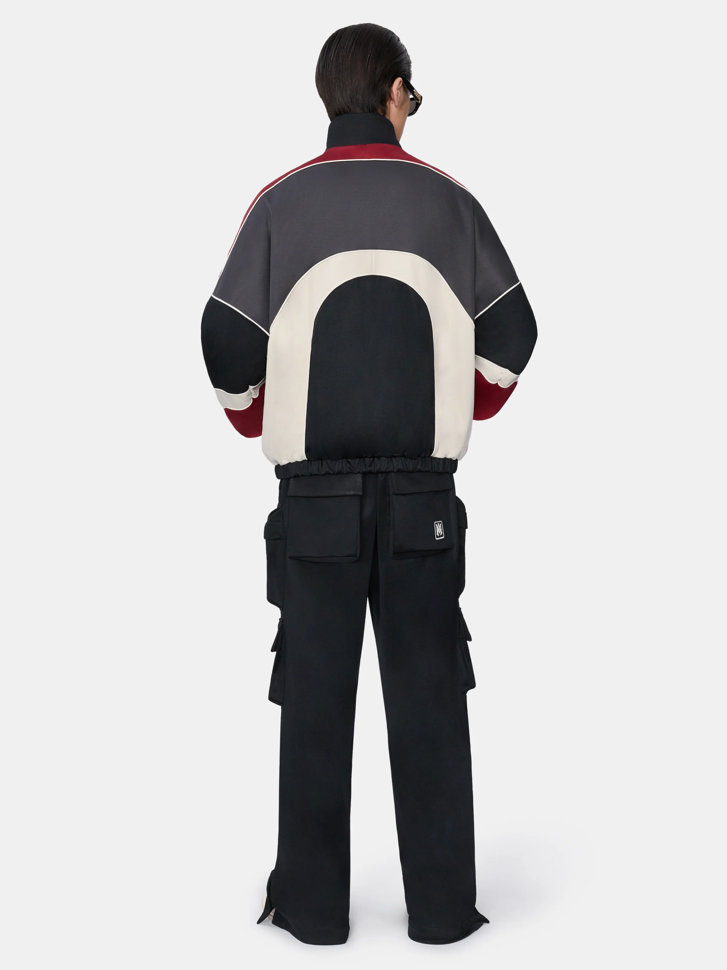 OVERSIZED PANEL TRACK JACKET - Black - Image 4
