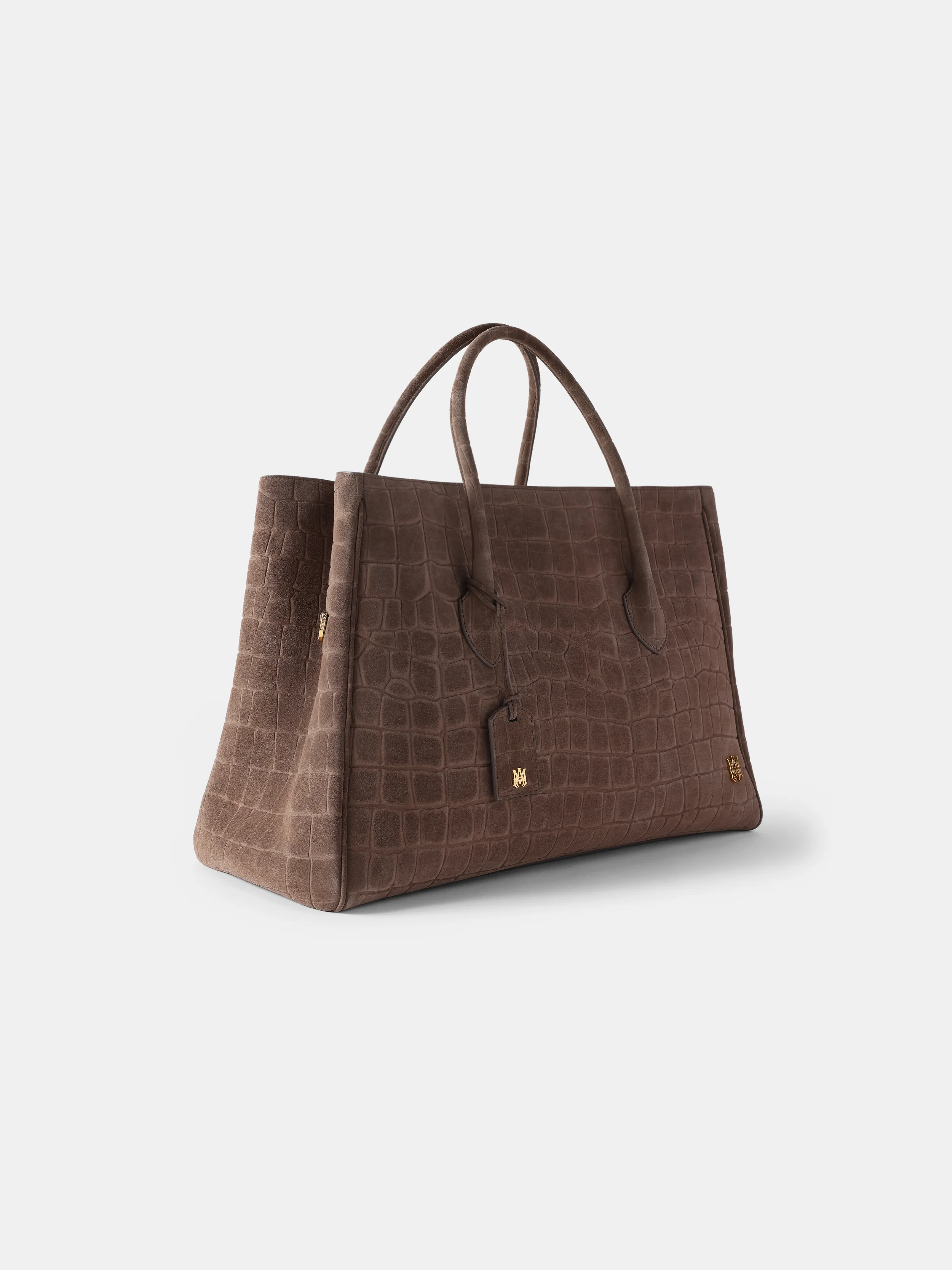 SUEDE CROC HONEY 50 TOTE - Dark Brown - Image 3