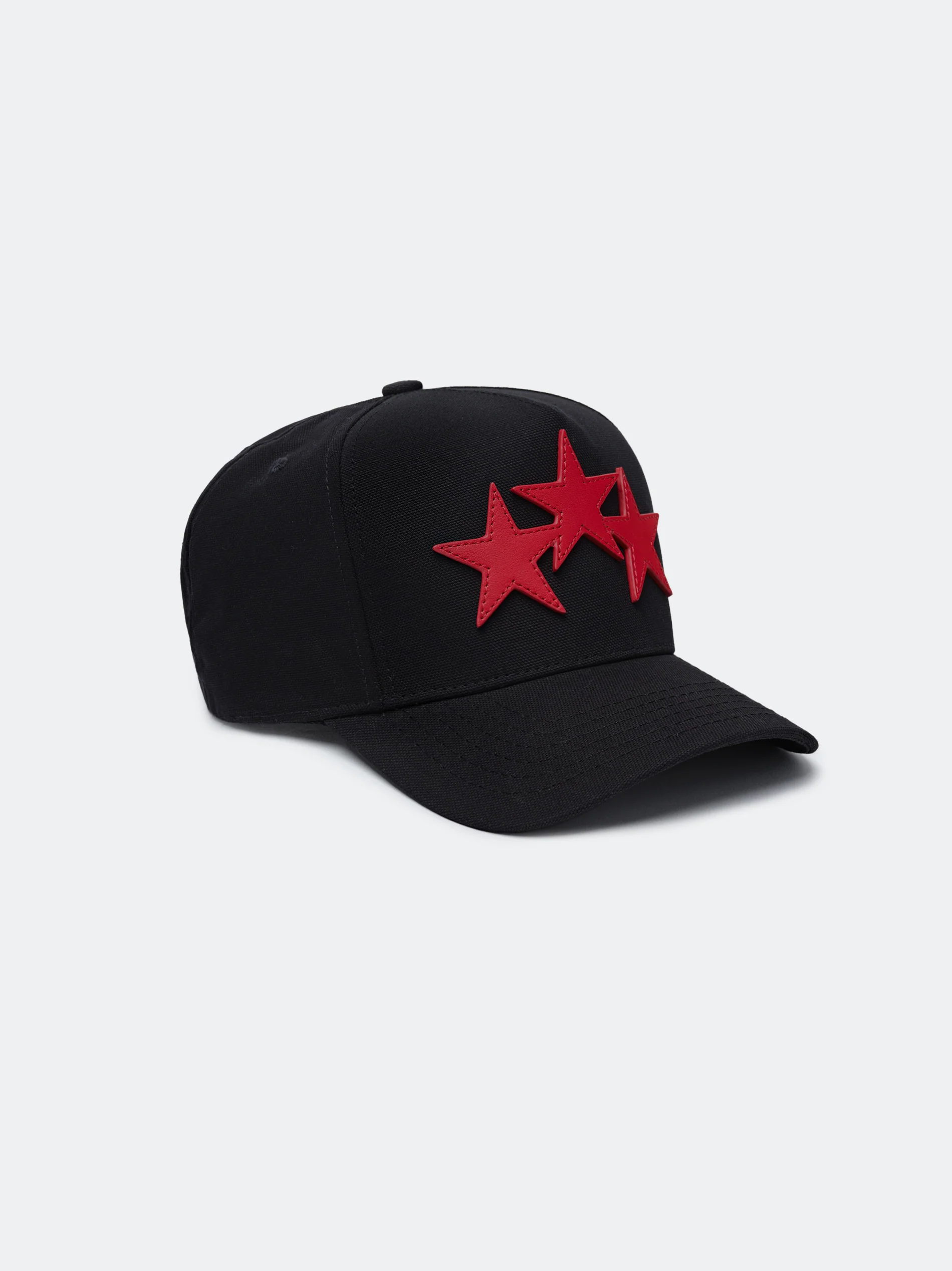 THREE STAR STAGGERED AMIRI FULL CANVAS HAT - Black Red - Image 2