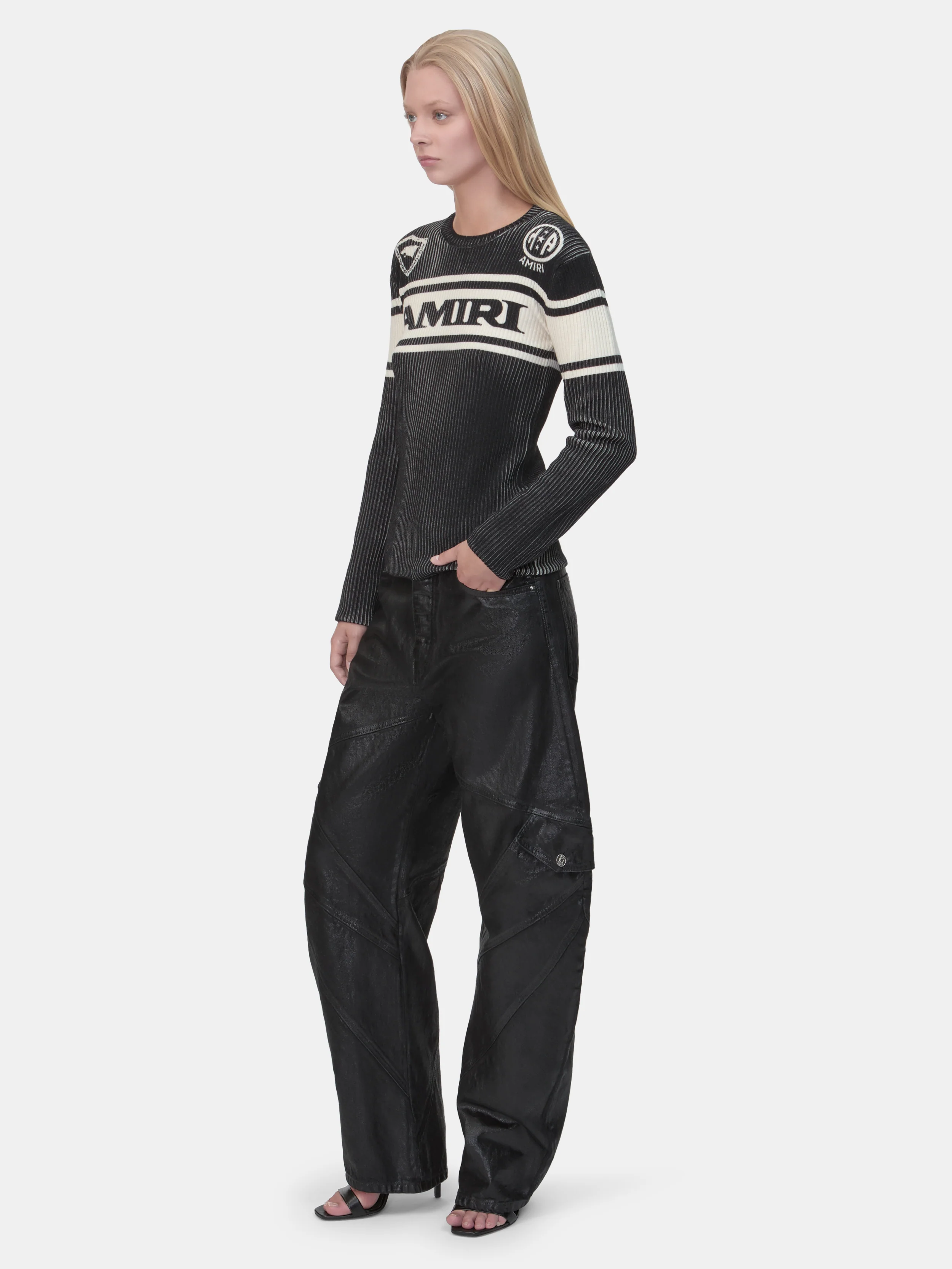 WOMEN - WOMEN'S AMIRI SPORT LONG SLEEVE TEE - Black - Image 3